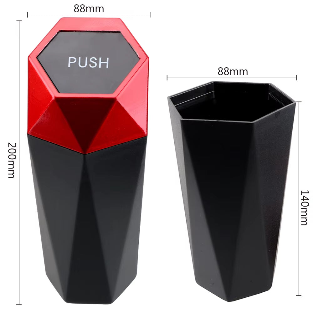 YOSOLO Mini Garbage Bin Trash Bin Car Trash Can for Car Home Bedroom Office Portable Car Dustbin with Lid Interior Accessories