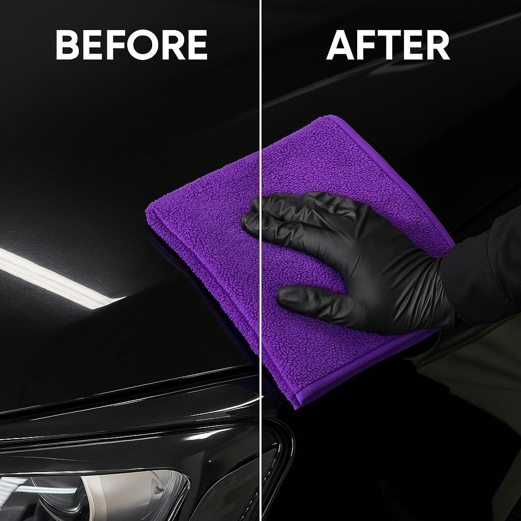 3 Pack Reusable Pak Details Micro Fiber Towels Car Detailing | 16X16 Ultra-Absorbent & Dual-Sided Car Microfiber Towel for Polishing, Wax Removal & Buffing | Lint & Streak-Free | Auto Cleaning Cloths
