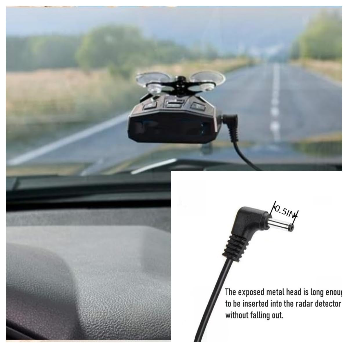 Radar Detector Power Cord Compatible with Cobra RAD 480I 350 380 450 Uniden DFR1